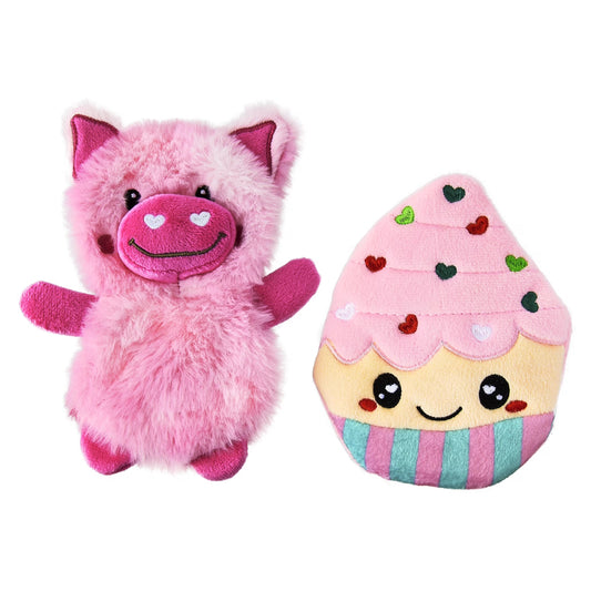Valentine'S Day Sugar Snout and Sprinkle Sweetie Flatties Dog Toys, Multicolor, 2 Count